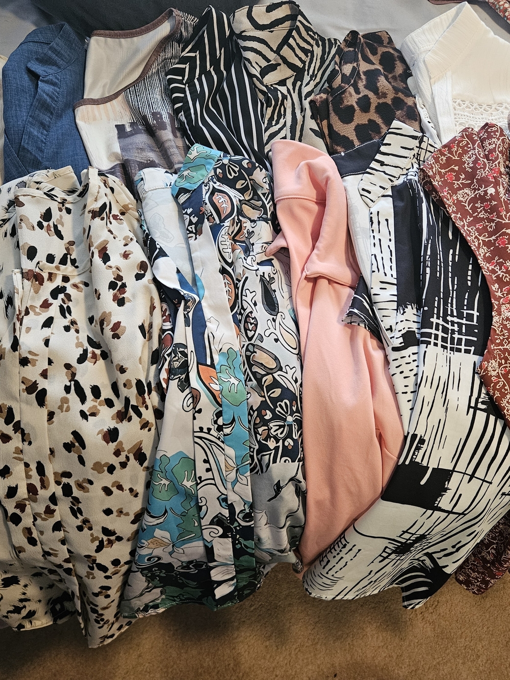 SHEIN Assorted Women's Midi Tops  (18) - Pink, Black, White, Blue, Cream